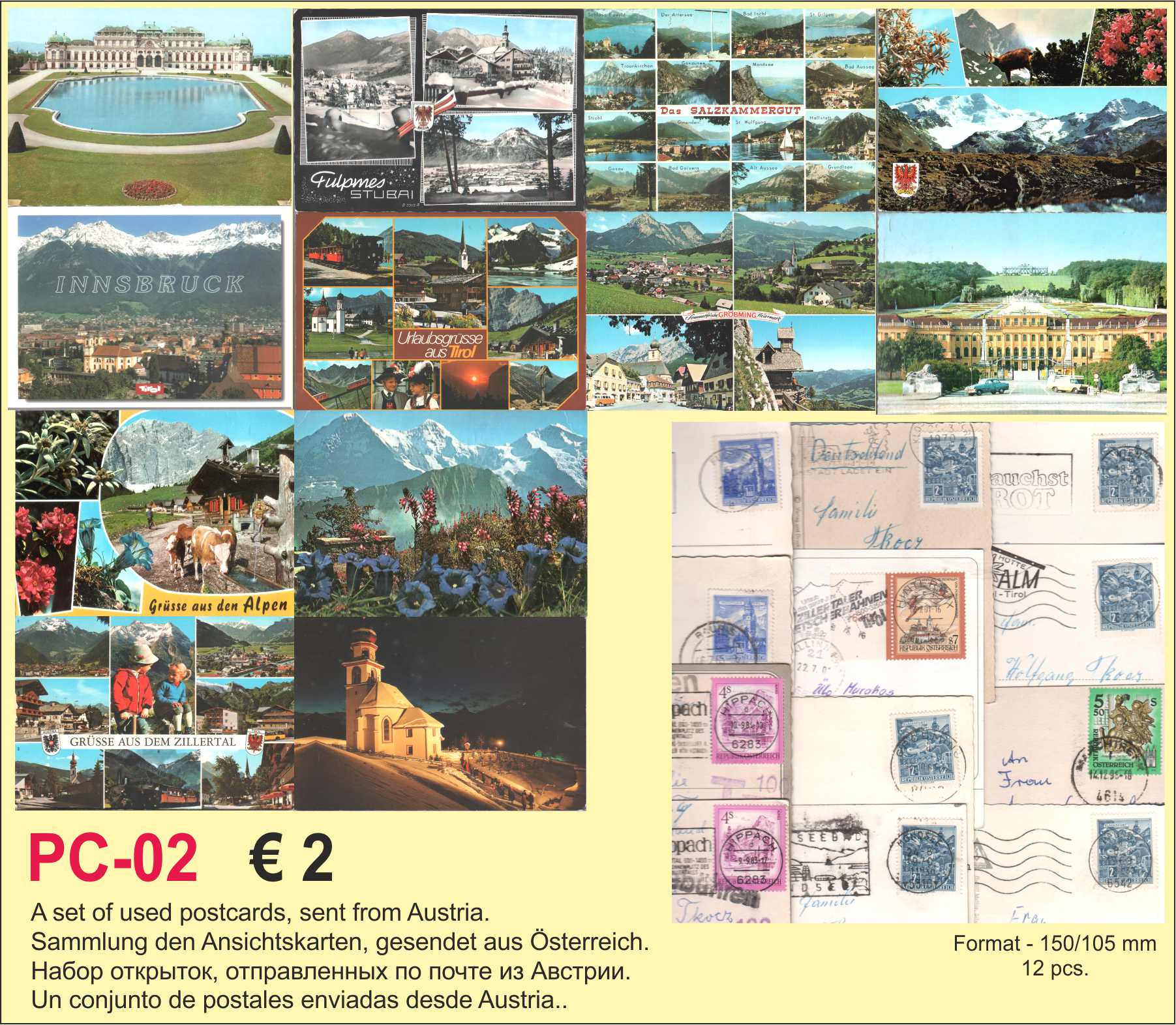 Mailed postcards Austria